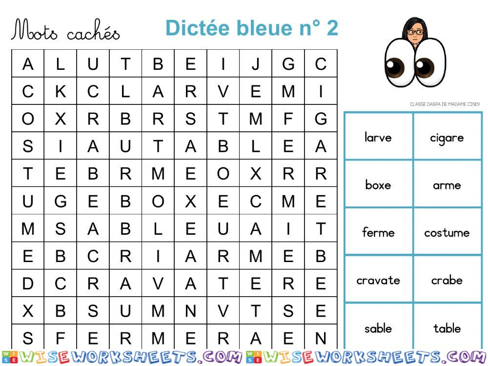 Dictée bleue 1