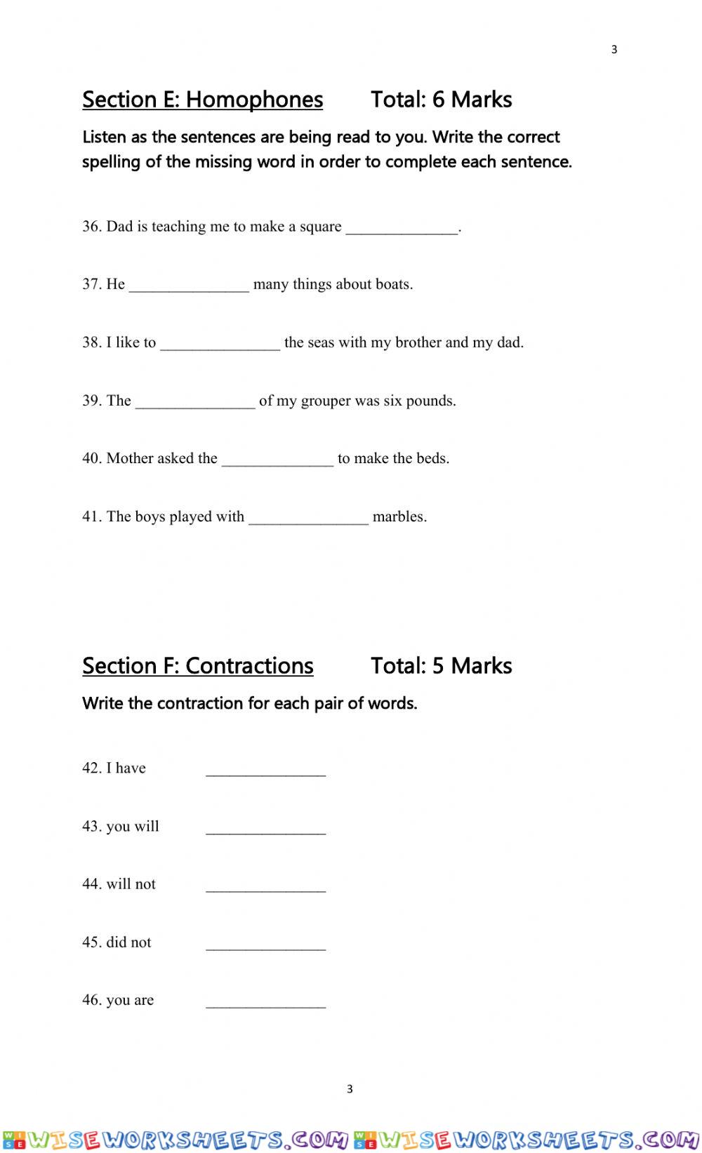 worksheet