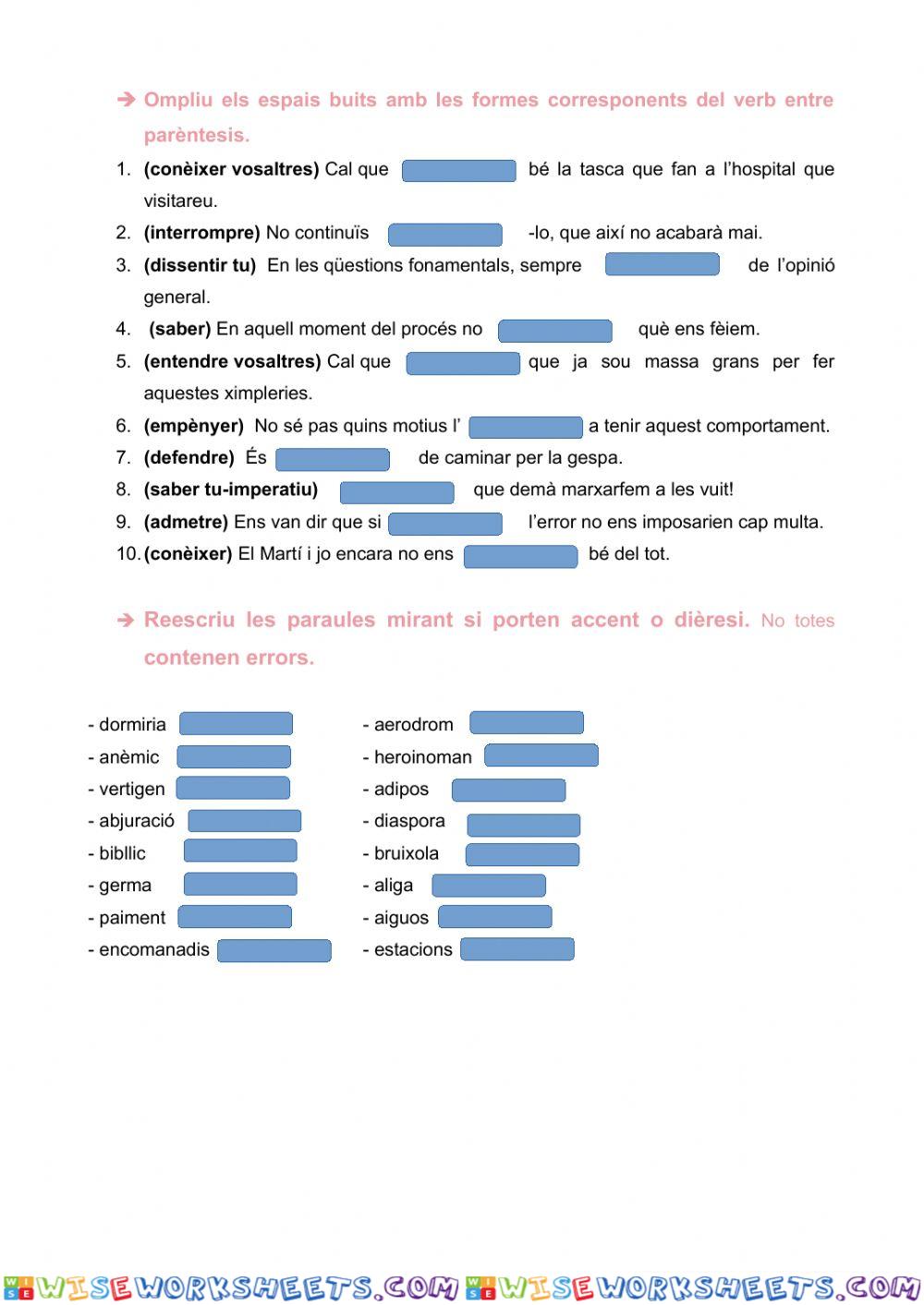 Verbs i accentuació