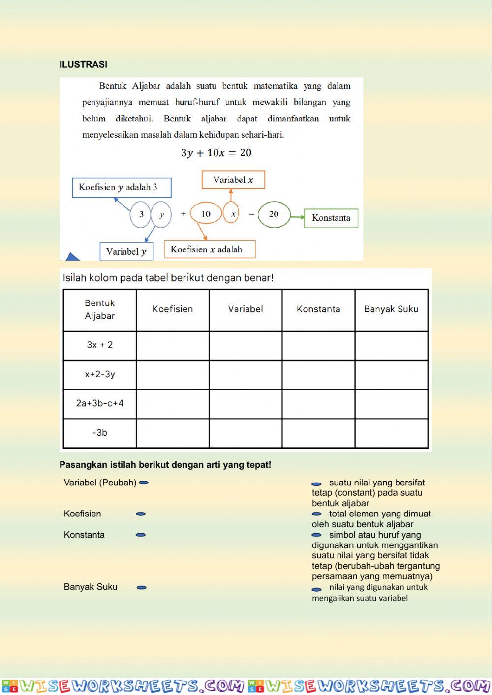 worksheet