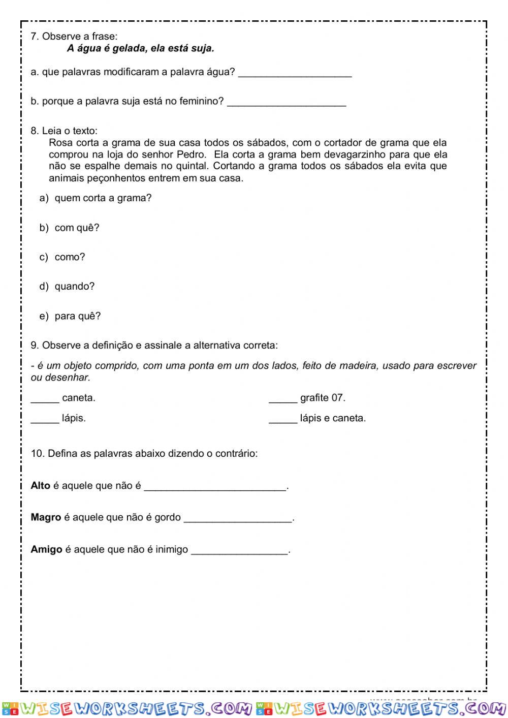 worksheet