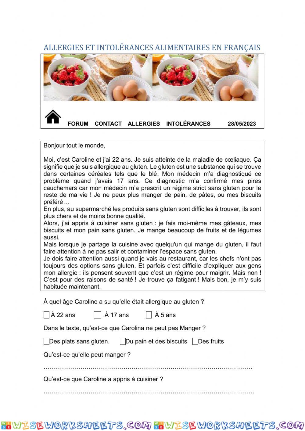 Allergie au gluten