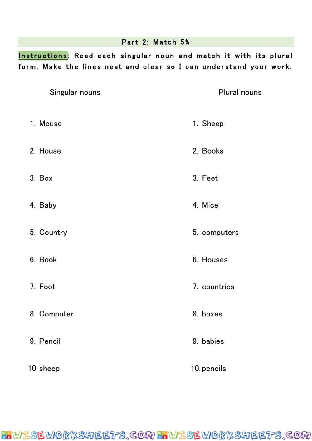 worksheet