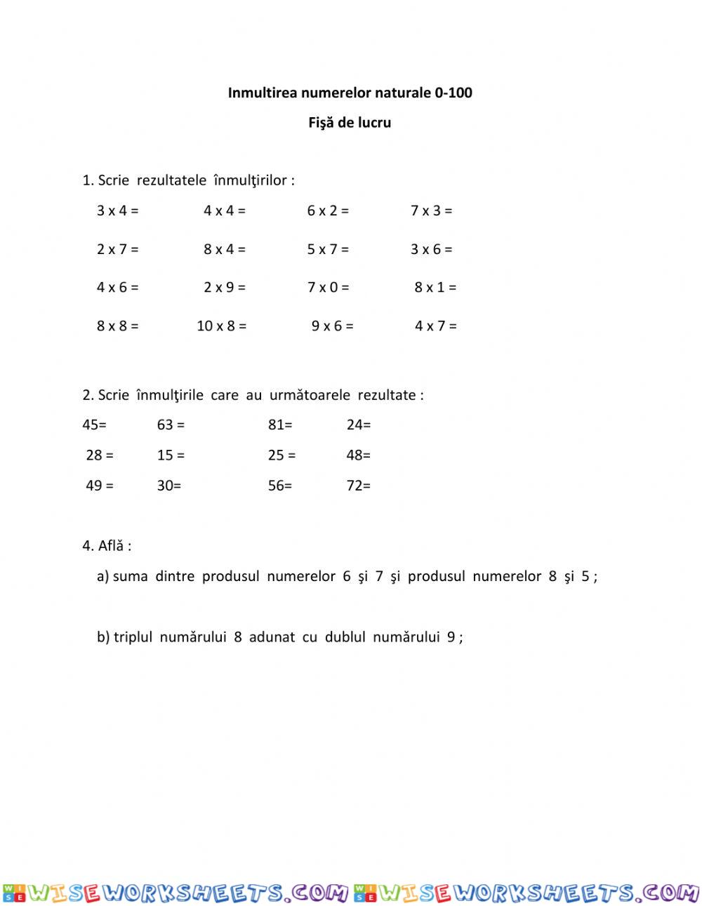 Nmultirea 0- 100