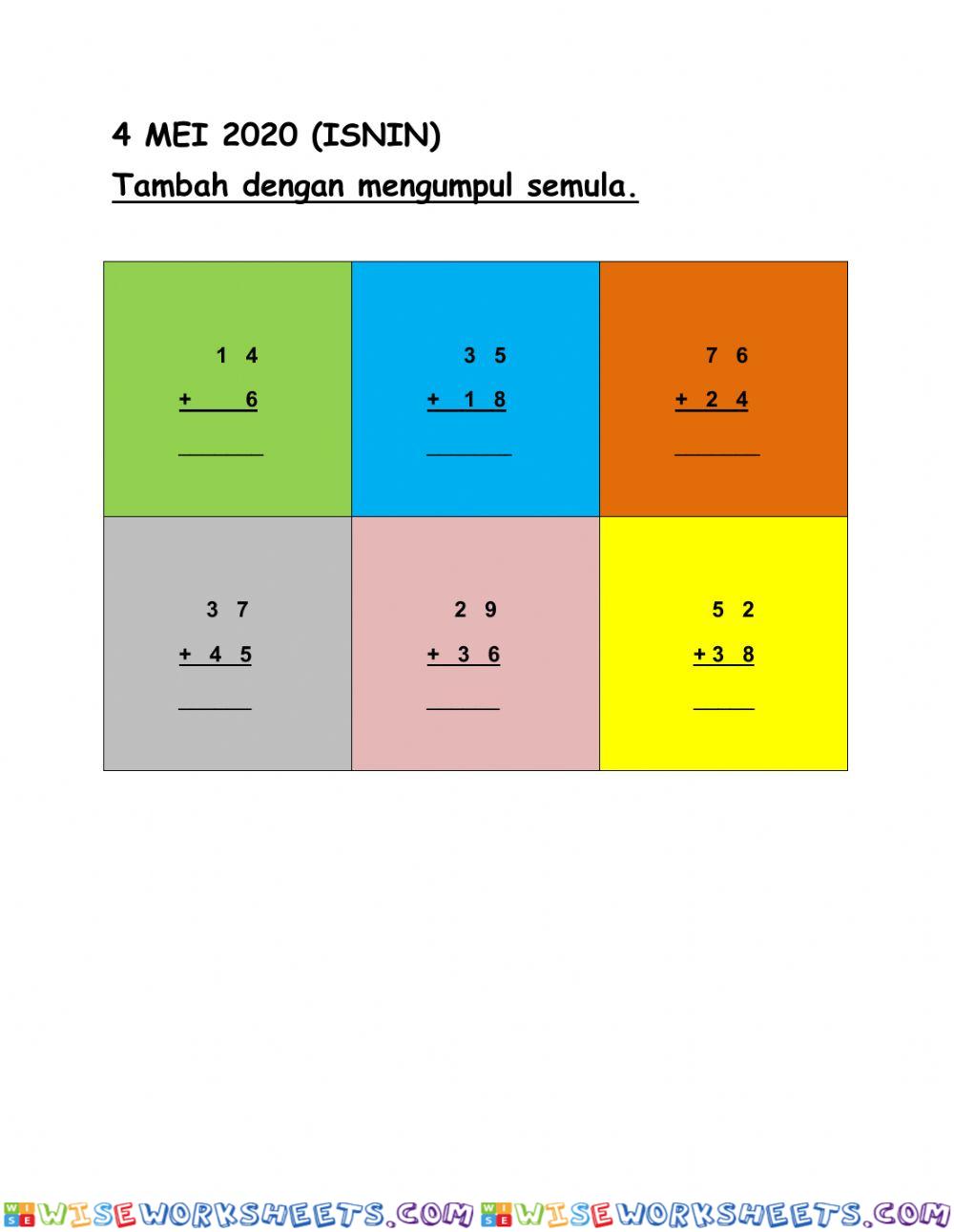 Tambah dengan mengumpul semula