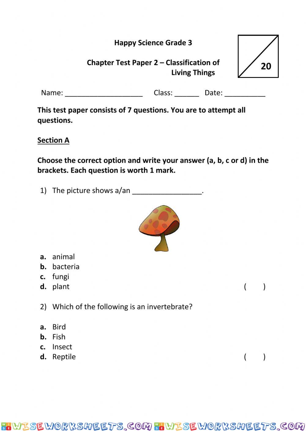 Science - Classification of Living Things