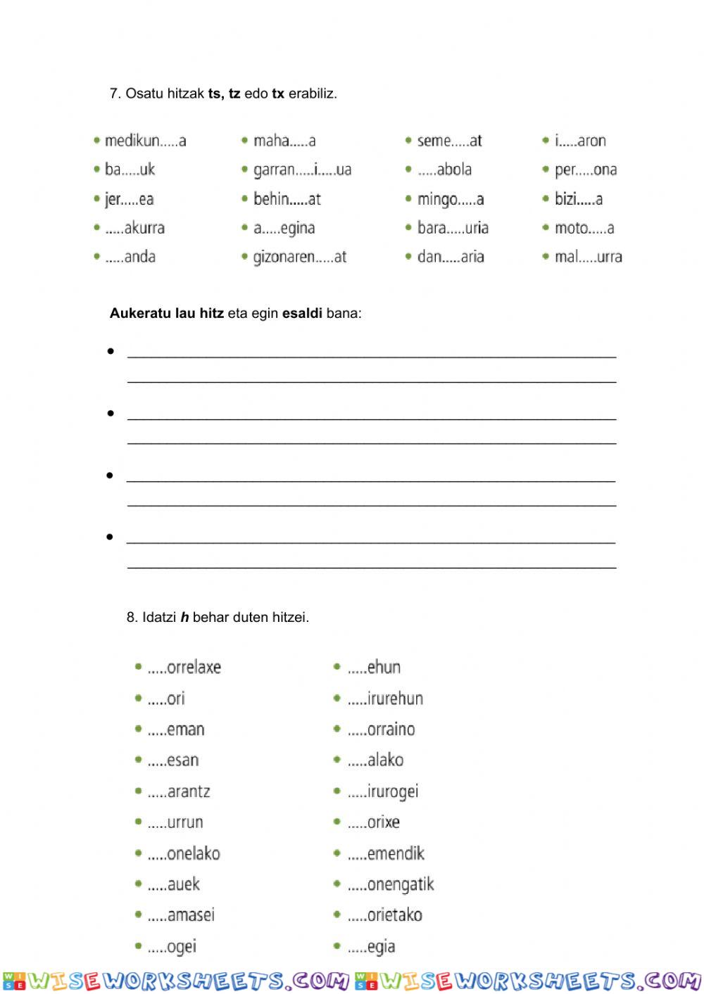 worksheet