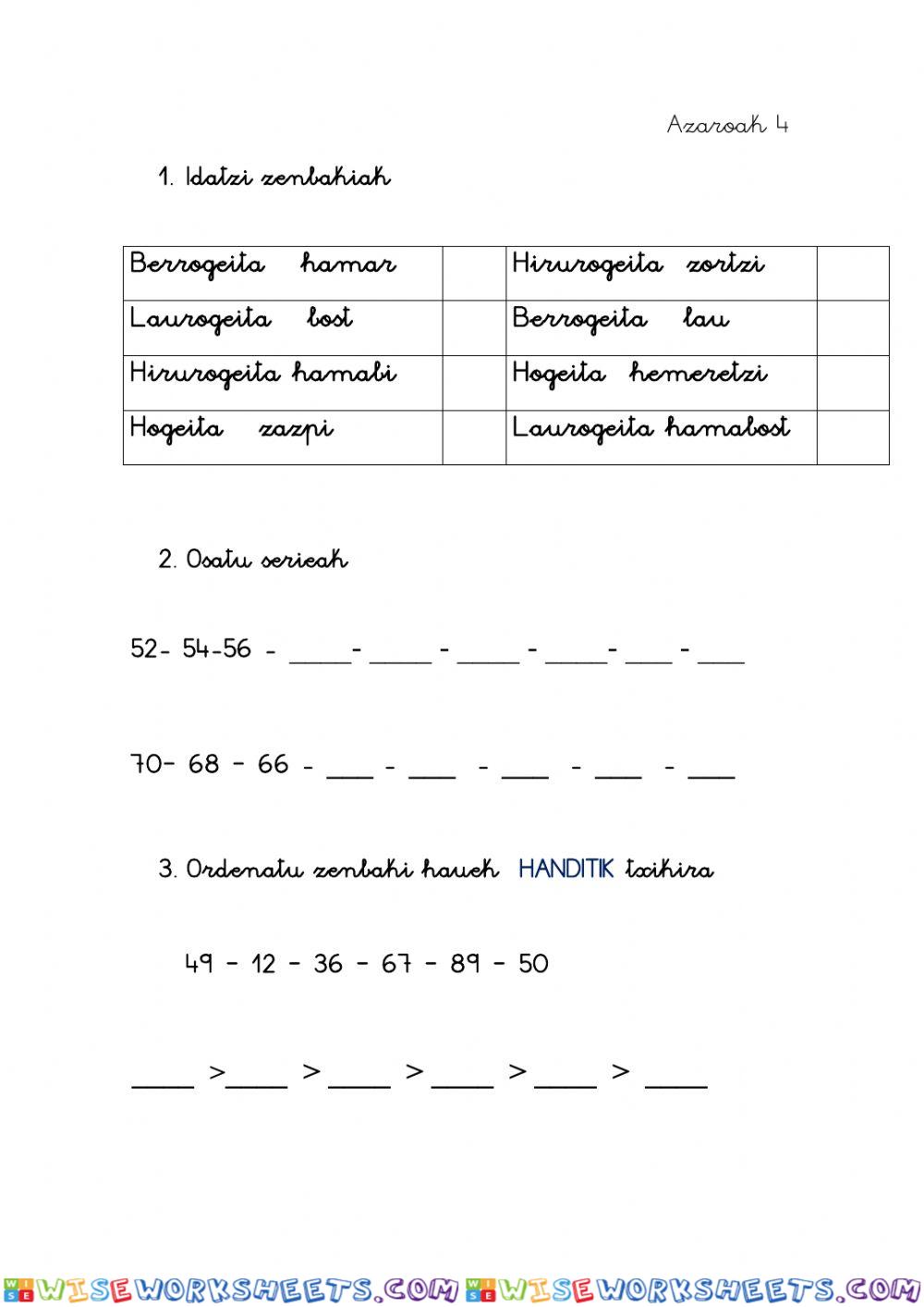 worksheet