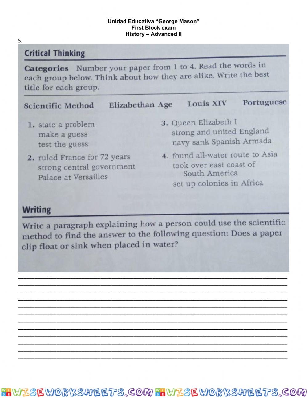 worksheet