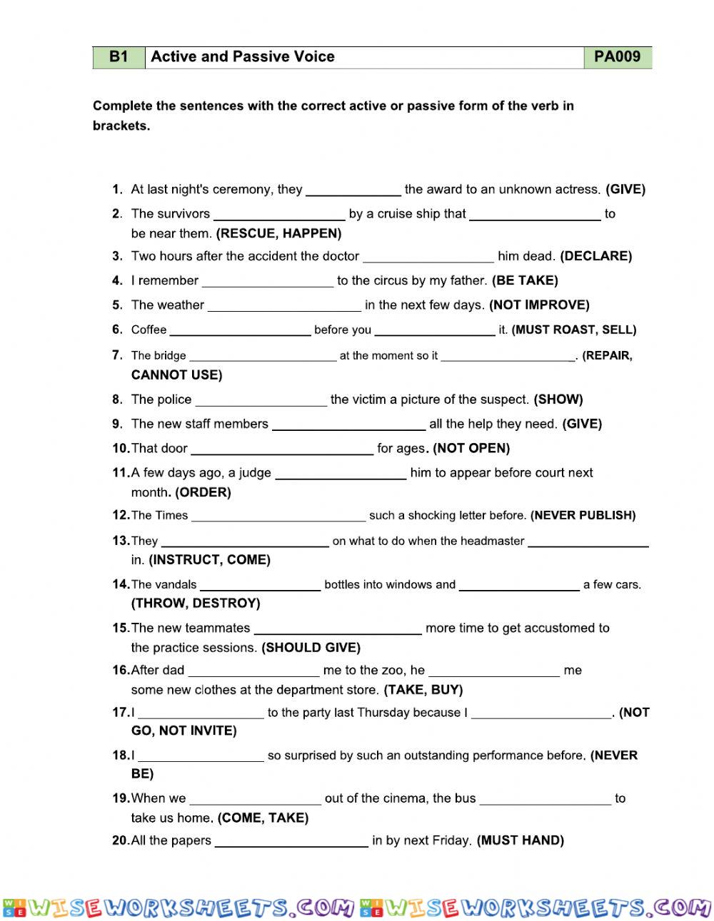 worksheet