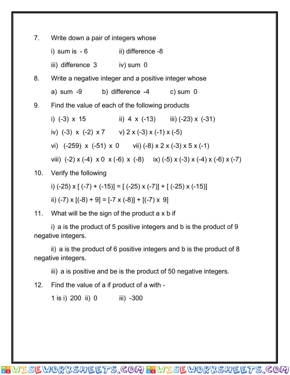 worksheet