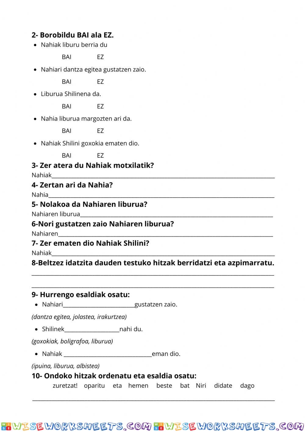 worksheet