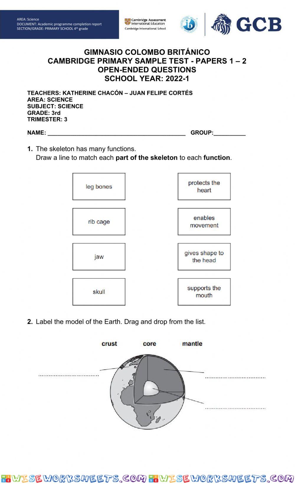 Cambridge primary test
