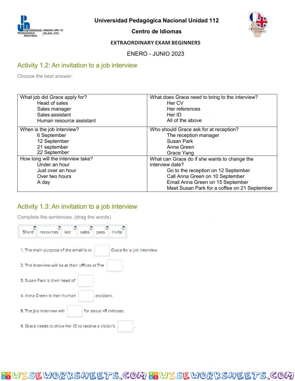 worksheet