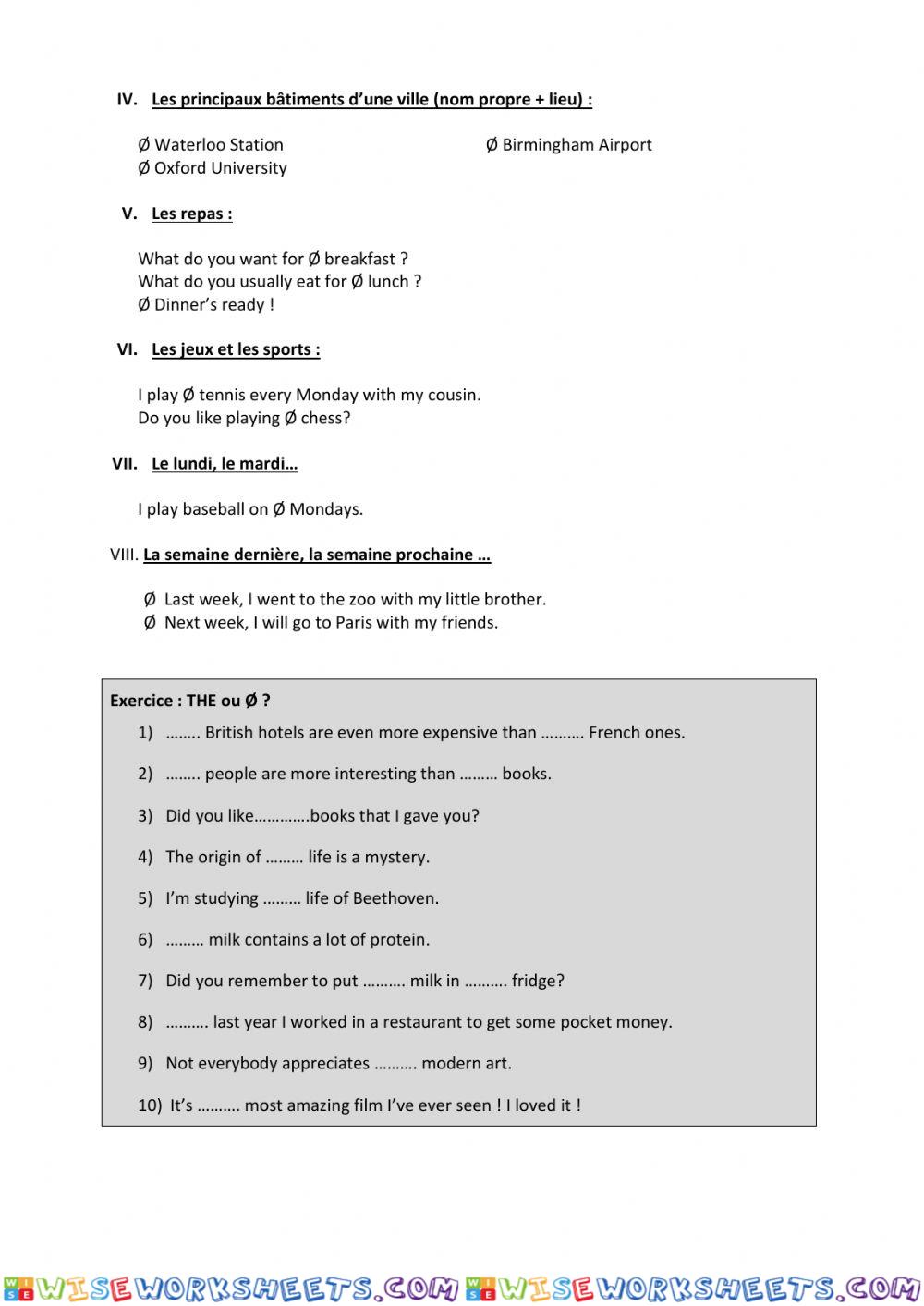 worksheet