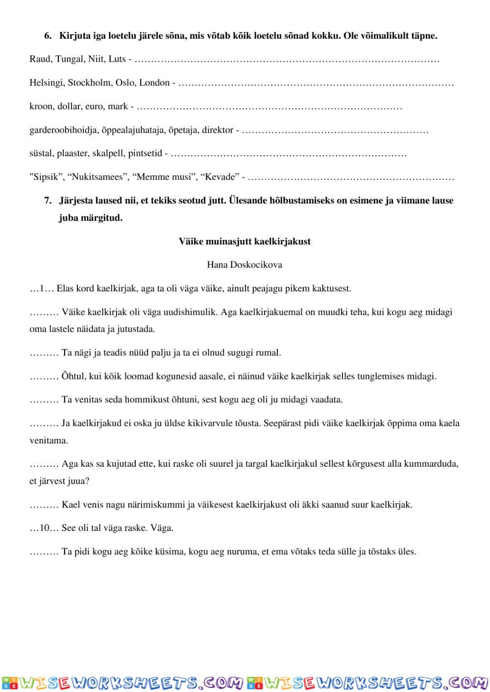 worksheet