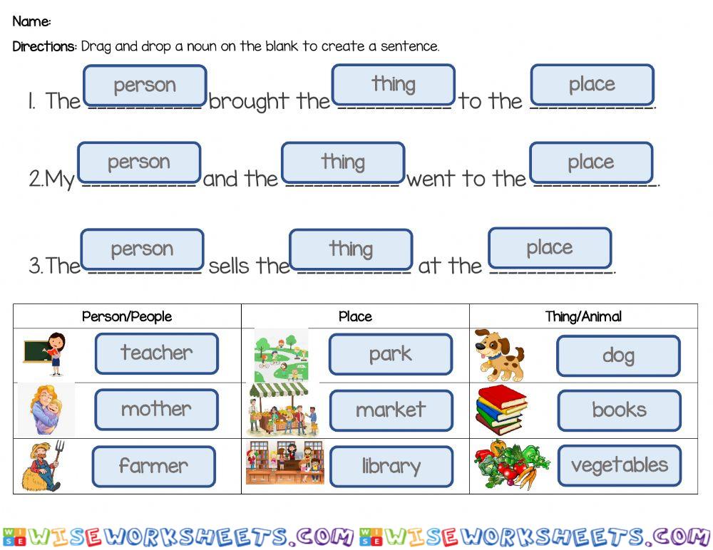 Using Nouns in a Sentence