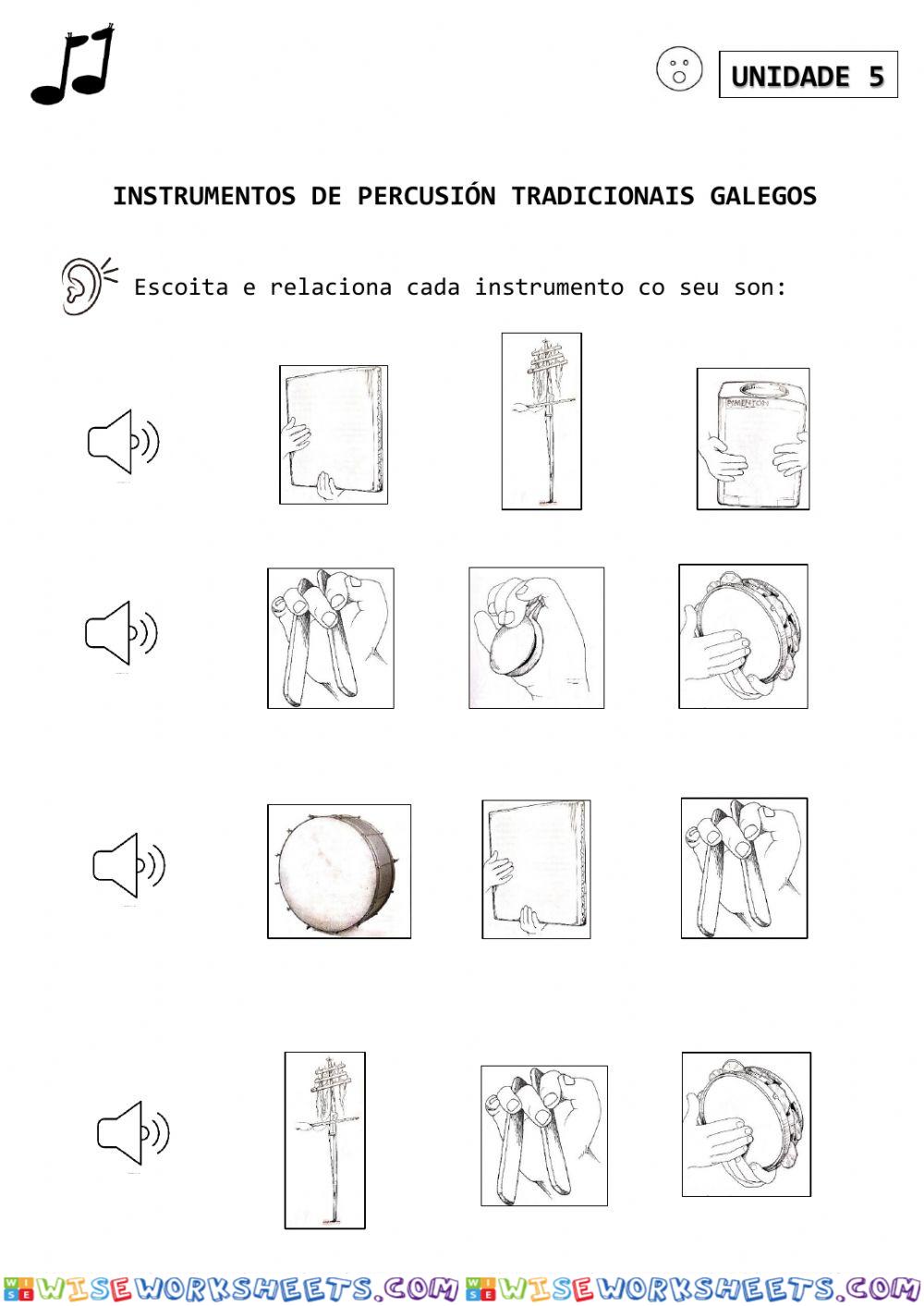 Instrumentos de percusión tradicionais galegos