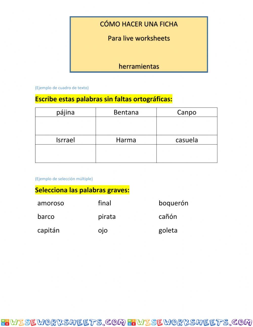 practica Nº 1 liveworksheets