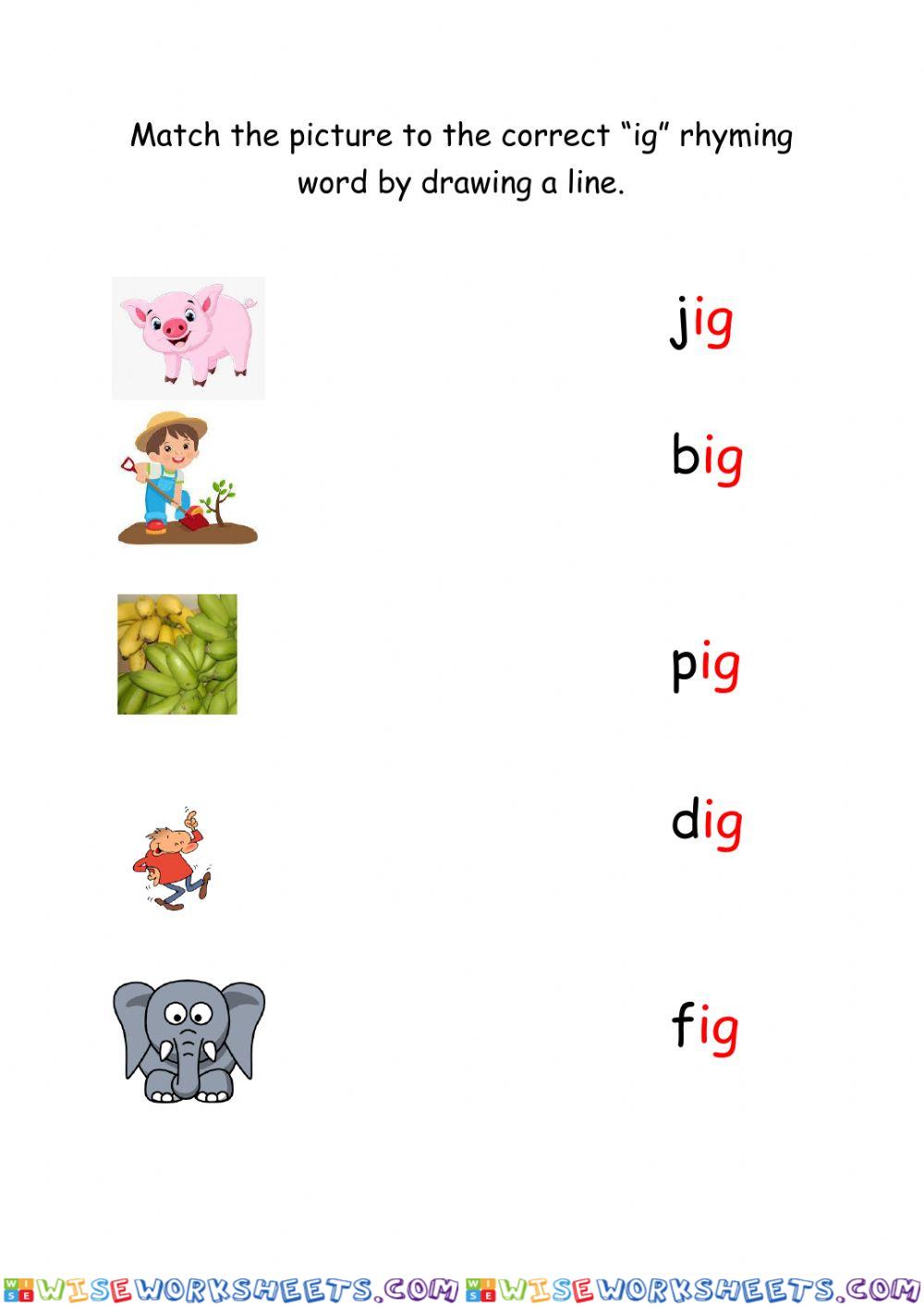 Rhyming Words - Ig Family