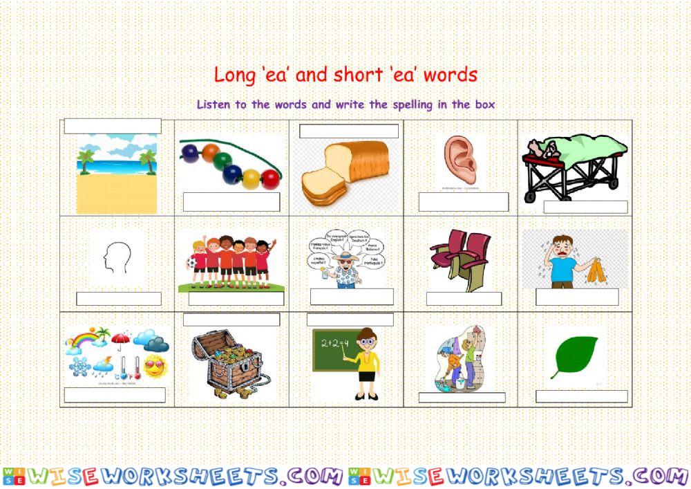 Long and short 'ea' words