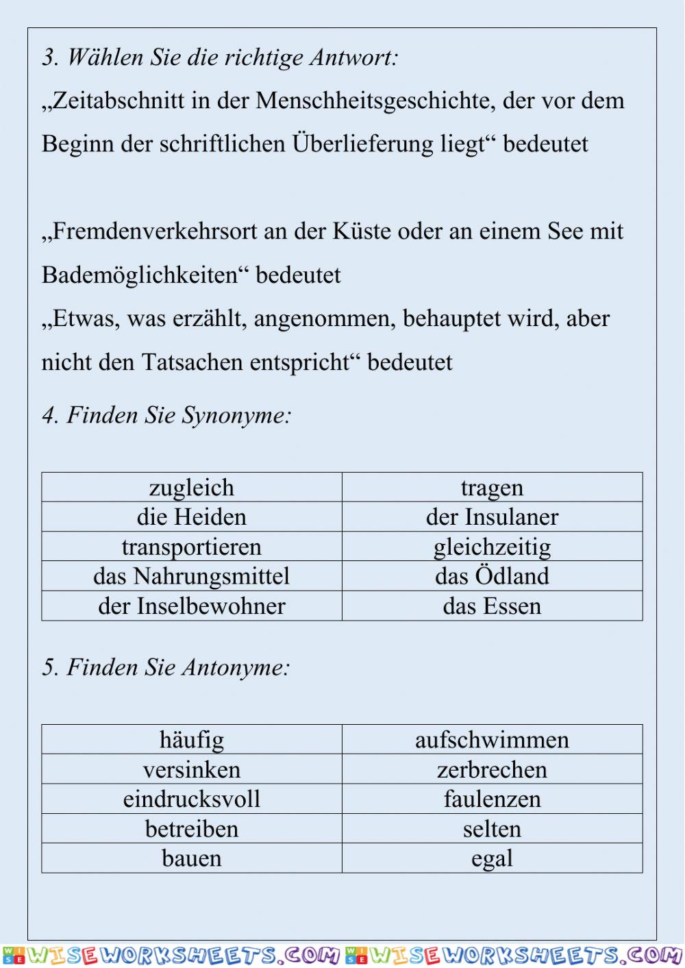 worksheet