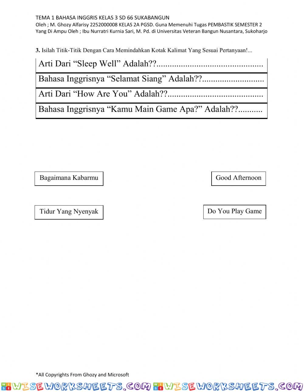 worksheet