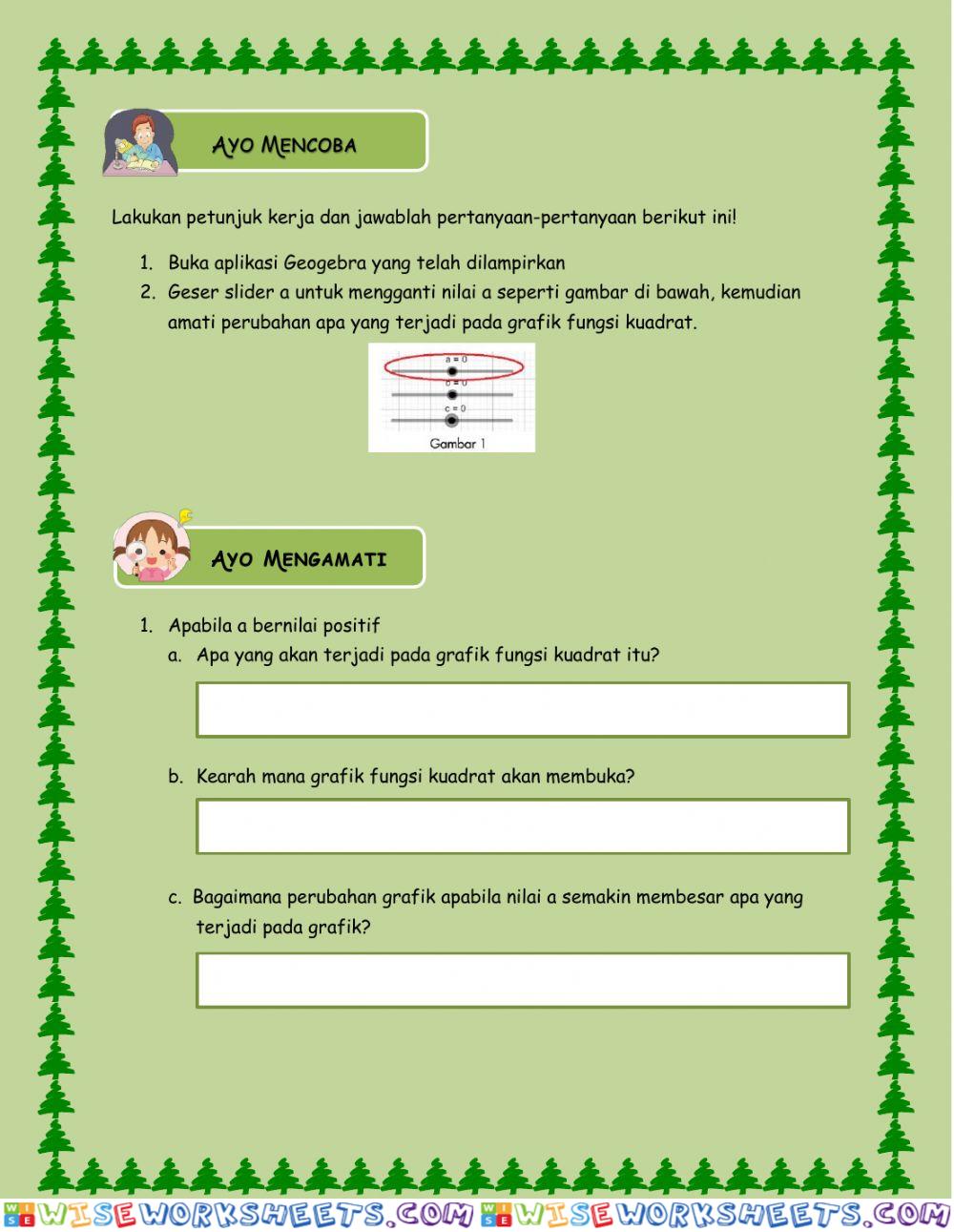 Mengindentifikasi Grafik Fungsi Kuadrat