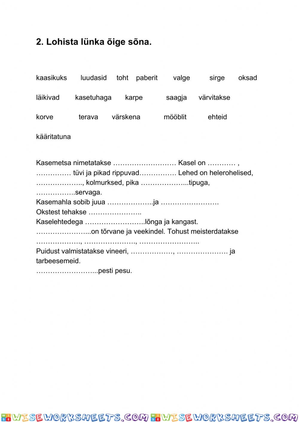 worksheet