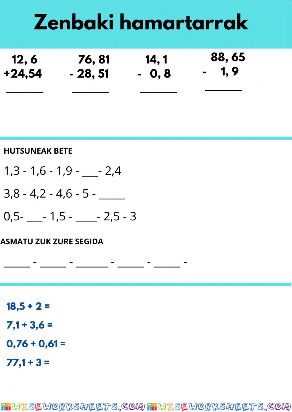 worksheet