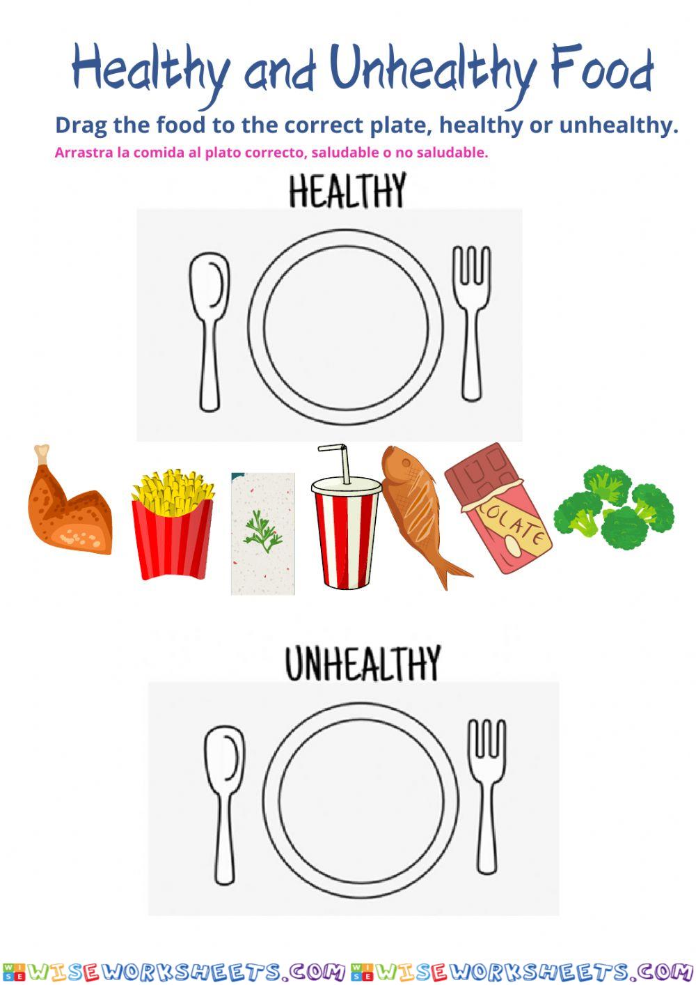 Healthy and unhealthy food