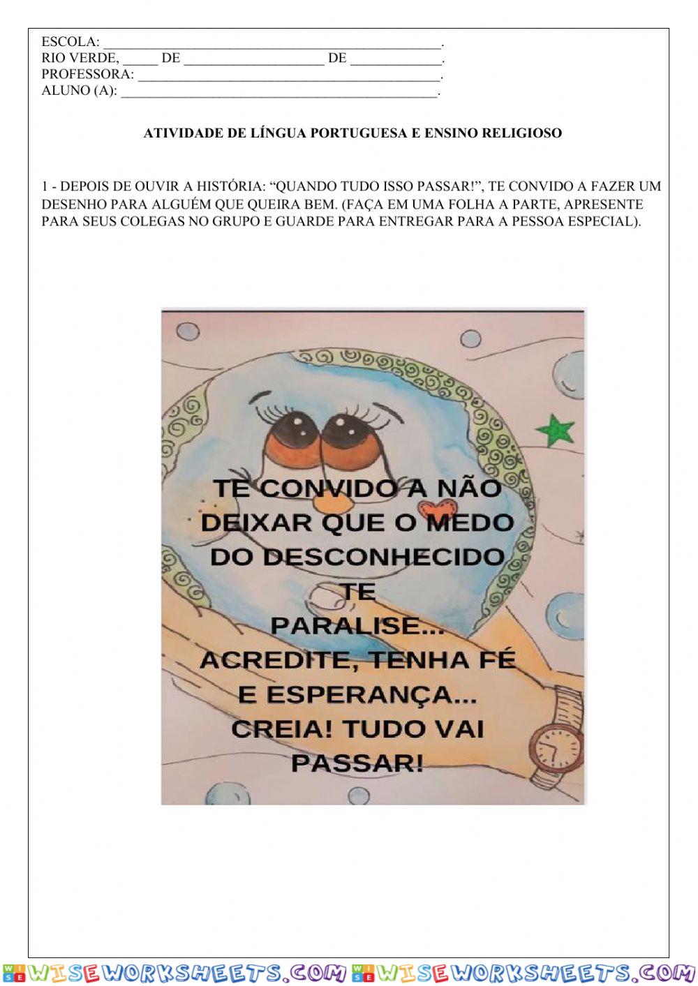 Sequência Didática Quando tudo isso passar!