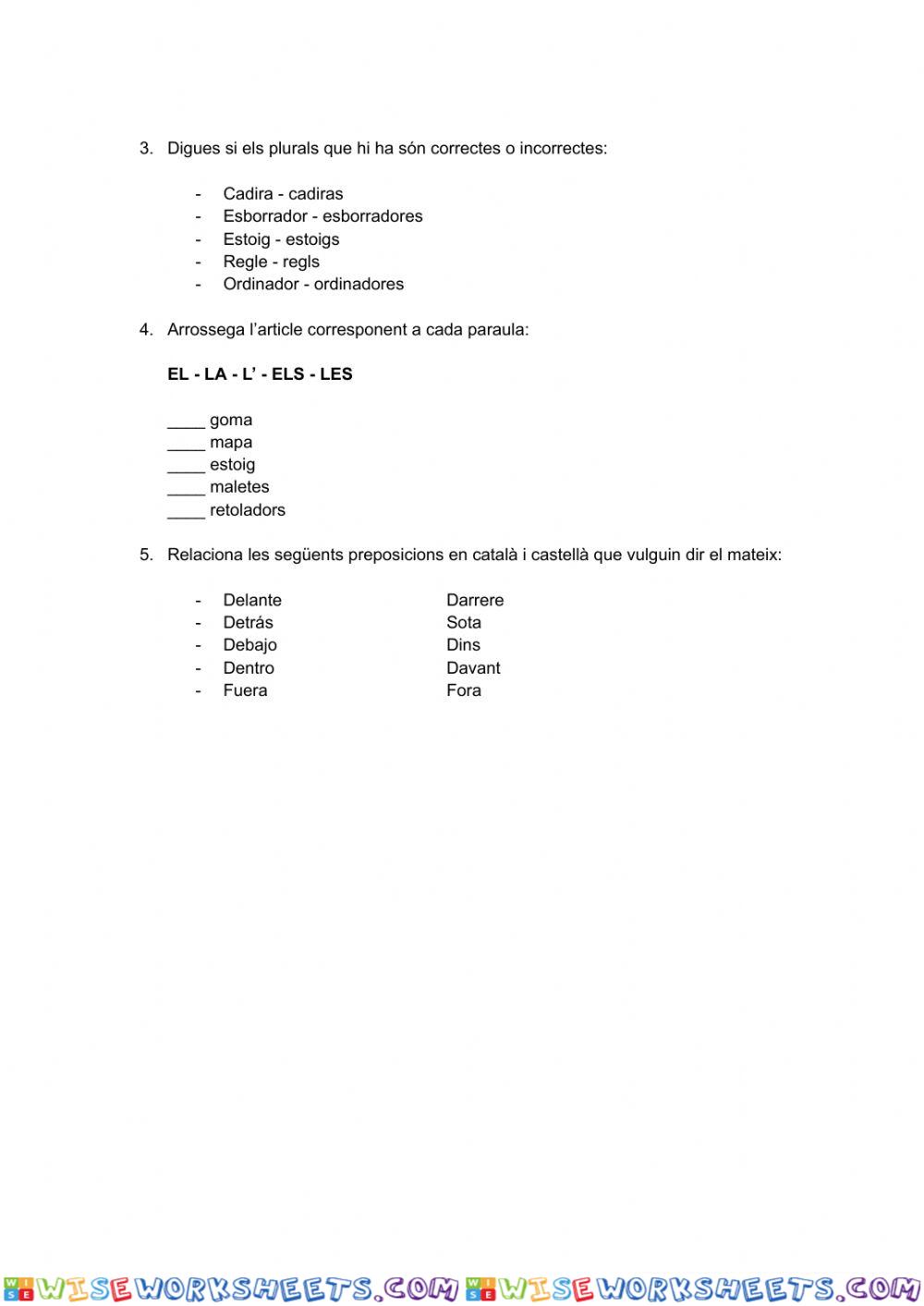 worksheet