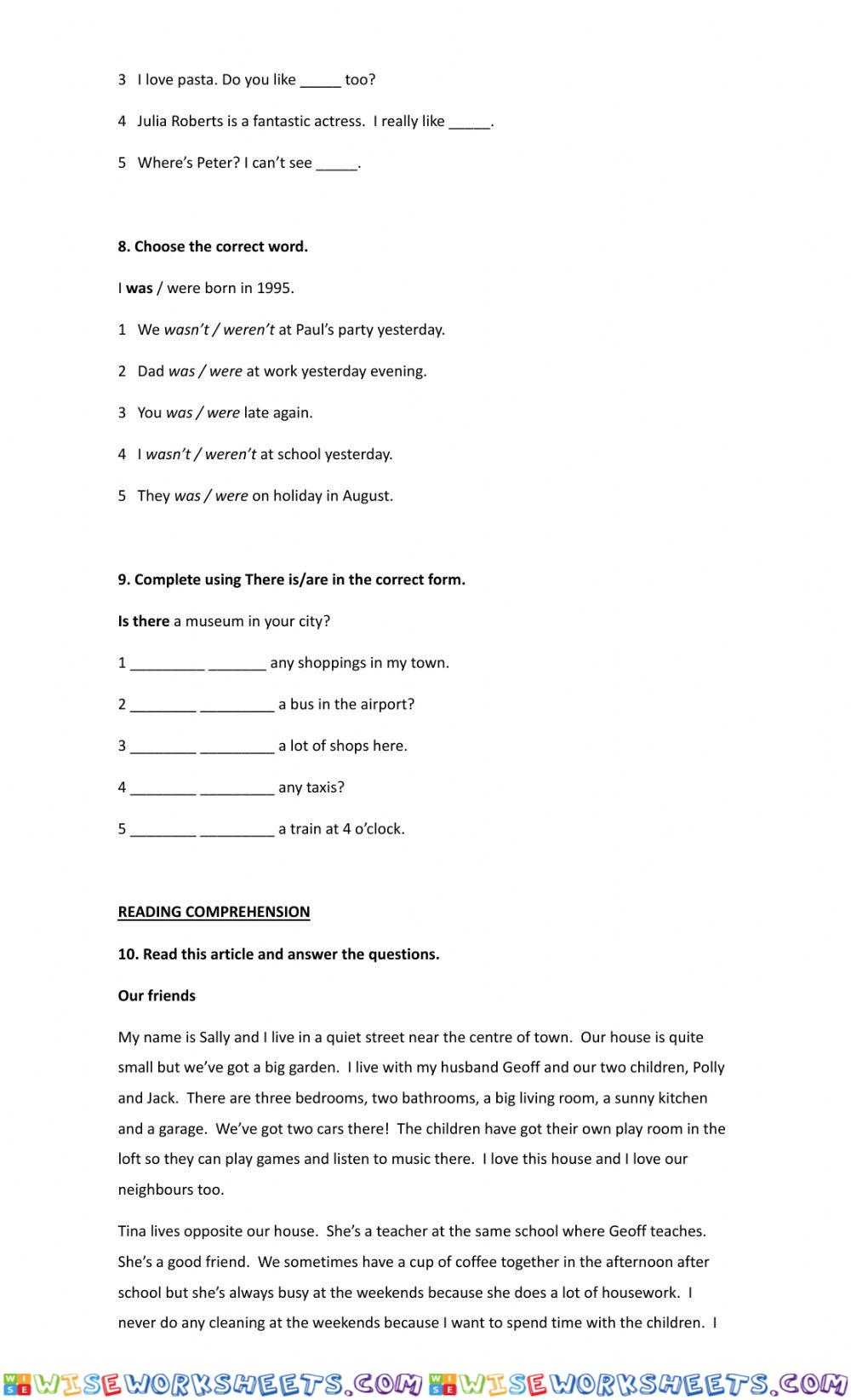 worksheet