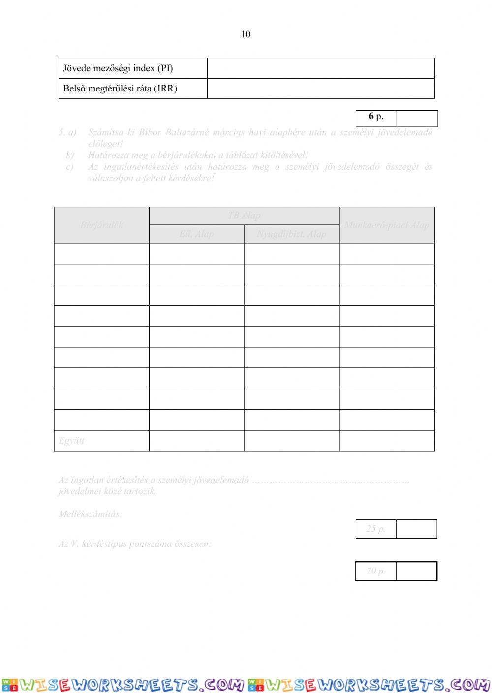 worksheet