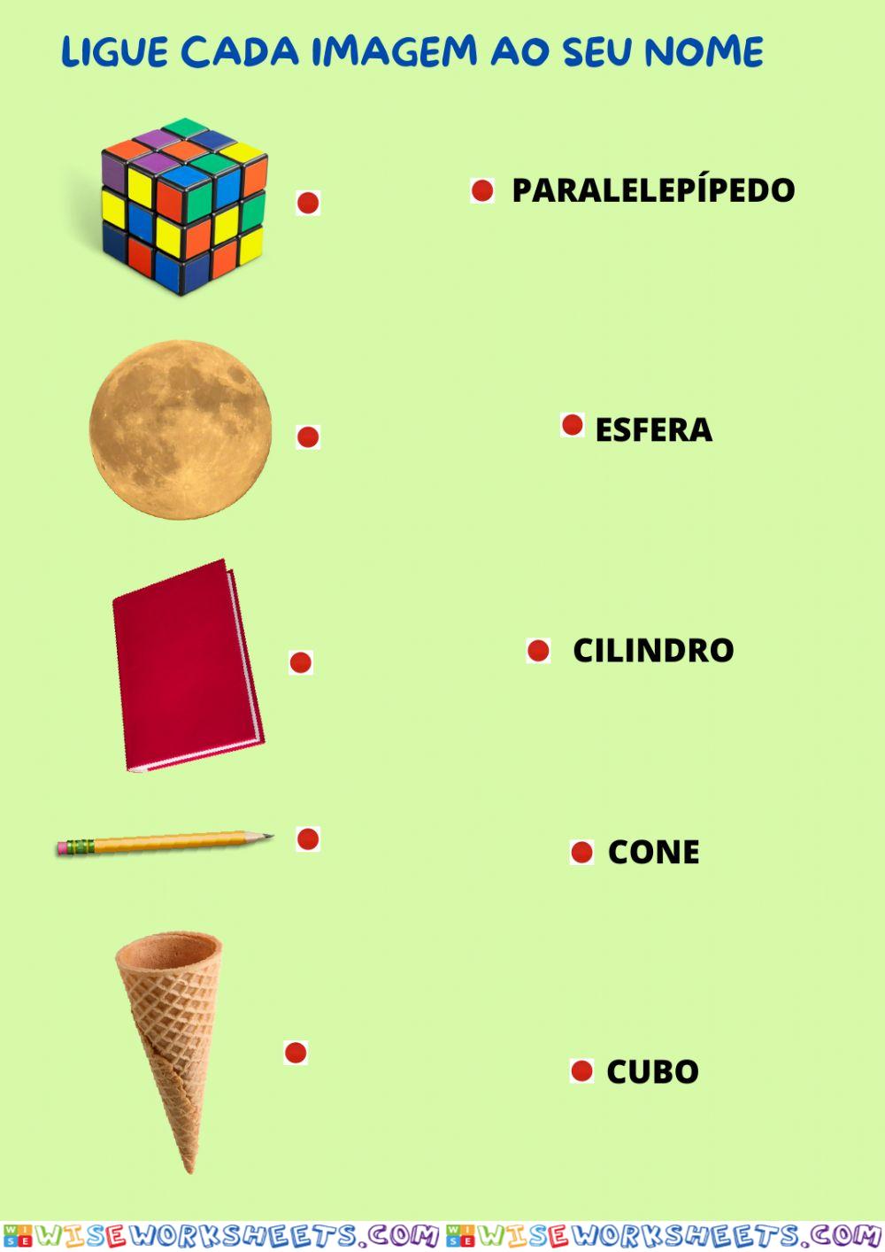 Ligue os nomes as formas geométricas