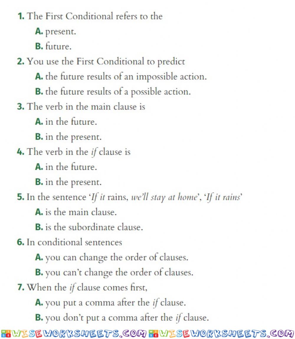 First conditional