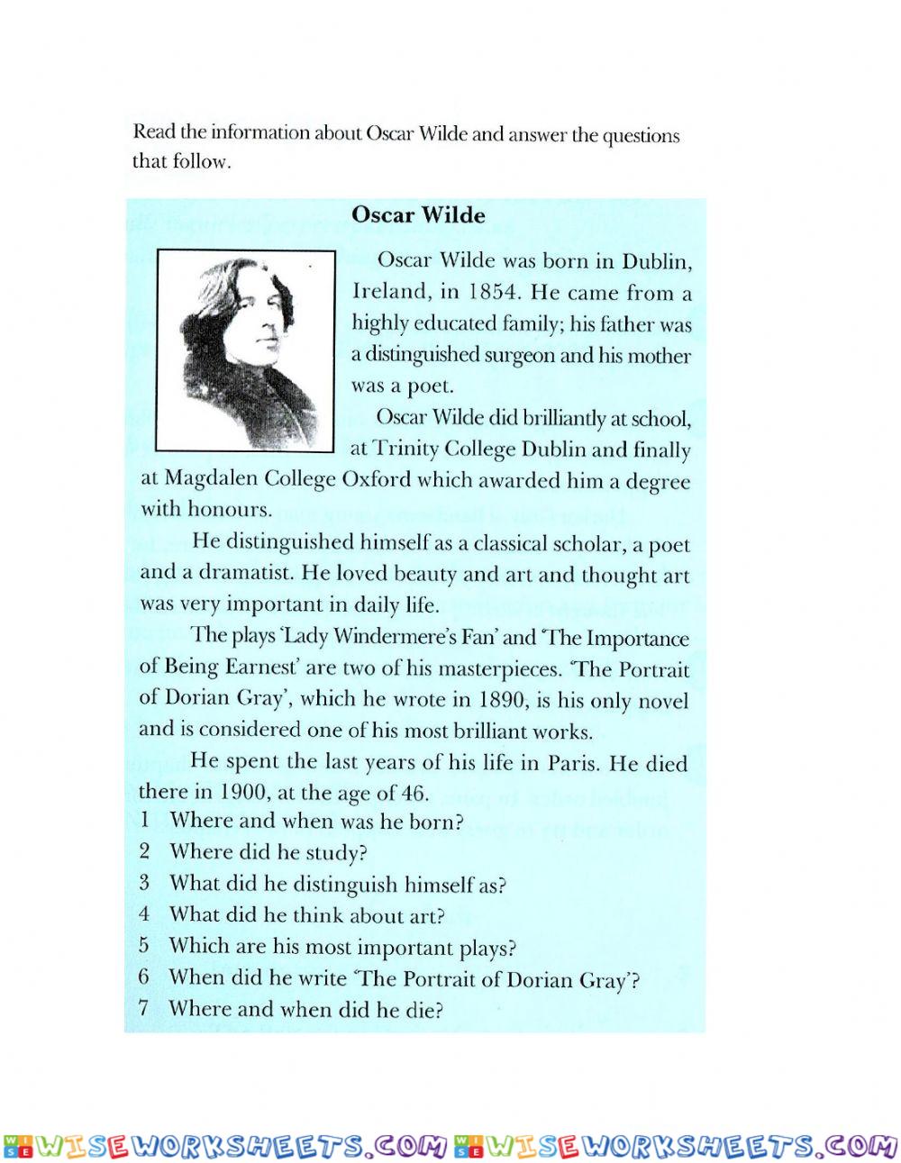 Oscar Wilde biography