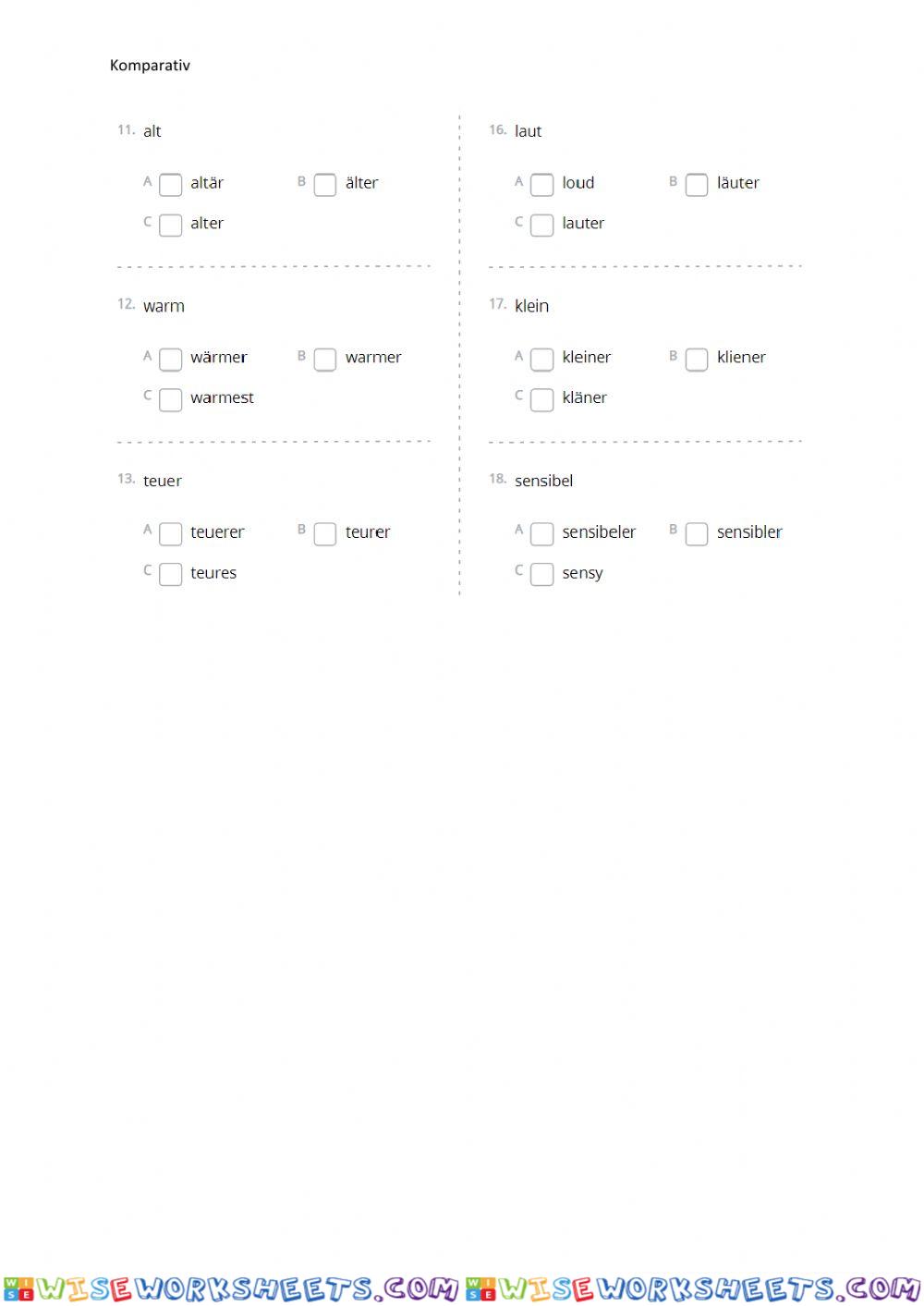 worksheet