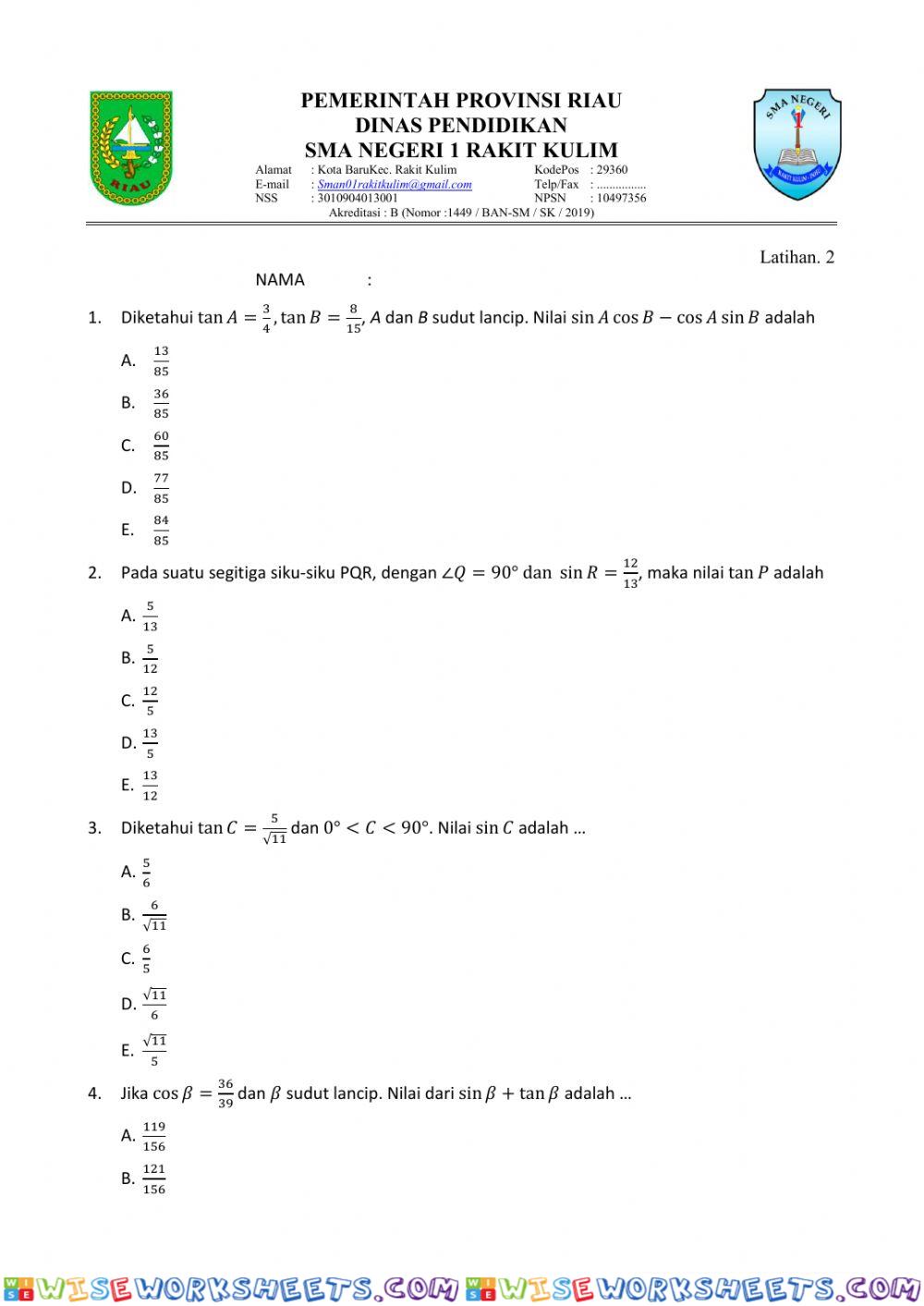 worksheet