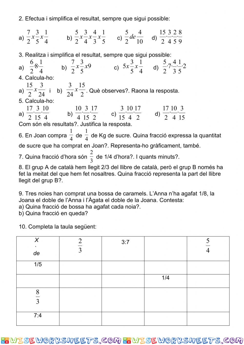 worksheet