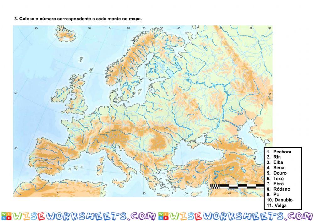 Montes, mares e ríos de Europa