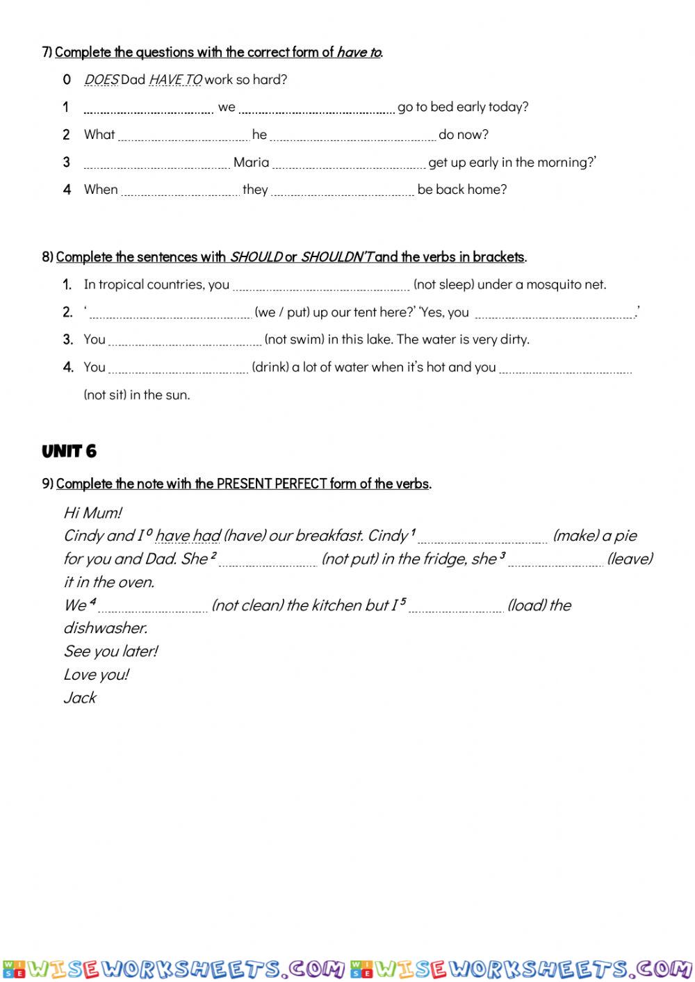 worksheet