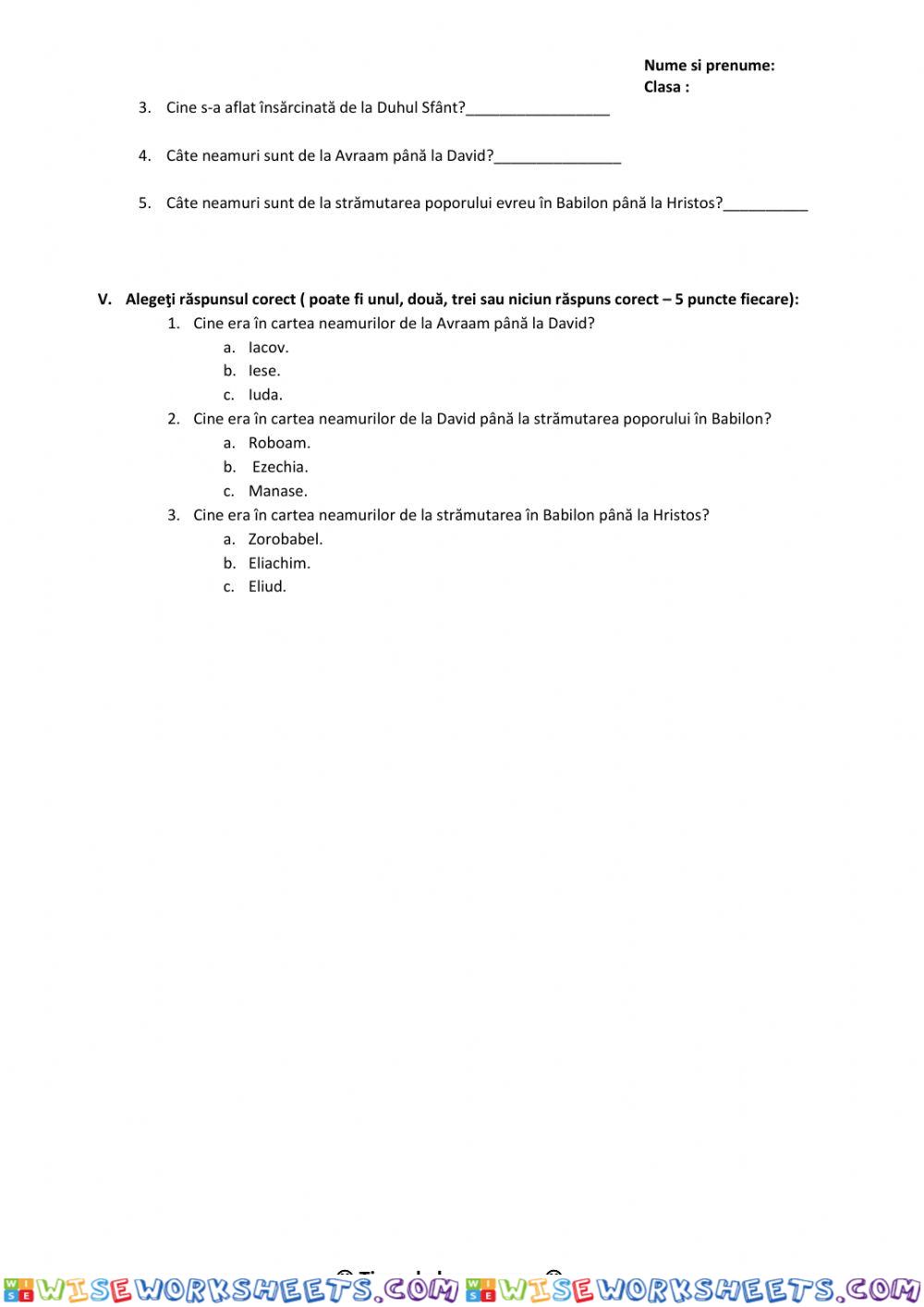 worksheet