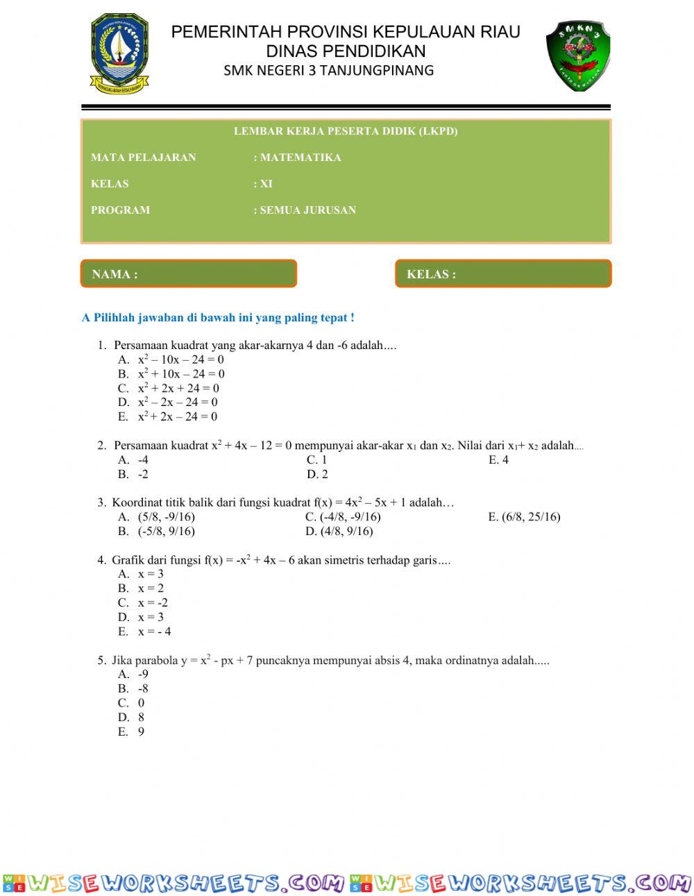 worksheet