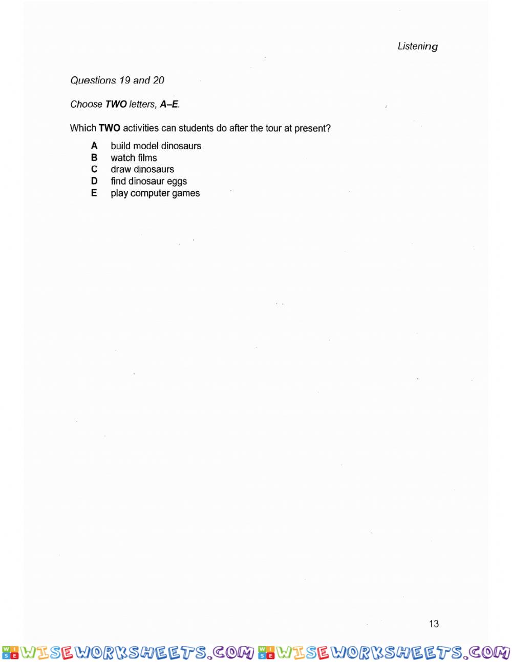 worksheet