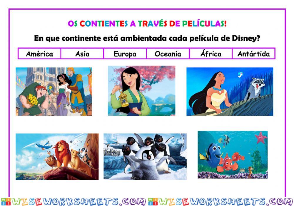 Os continentes a través deDisney