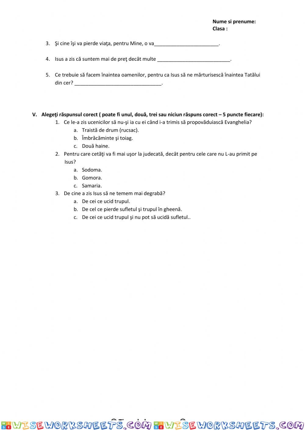 worksheet