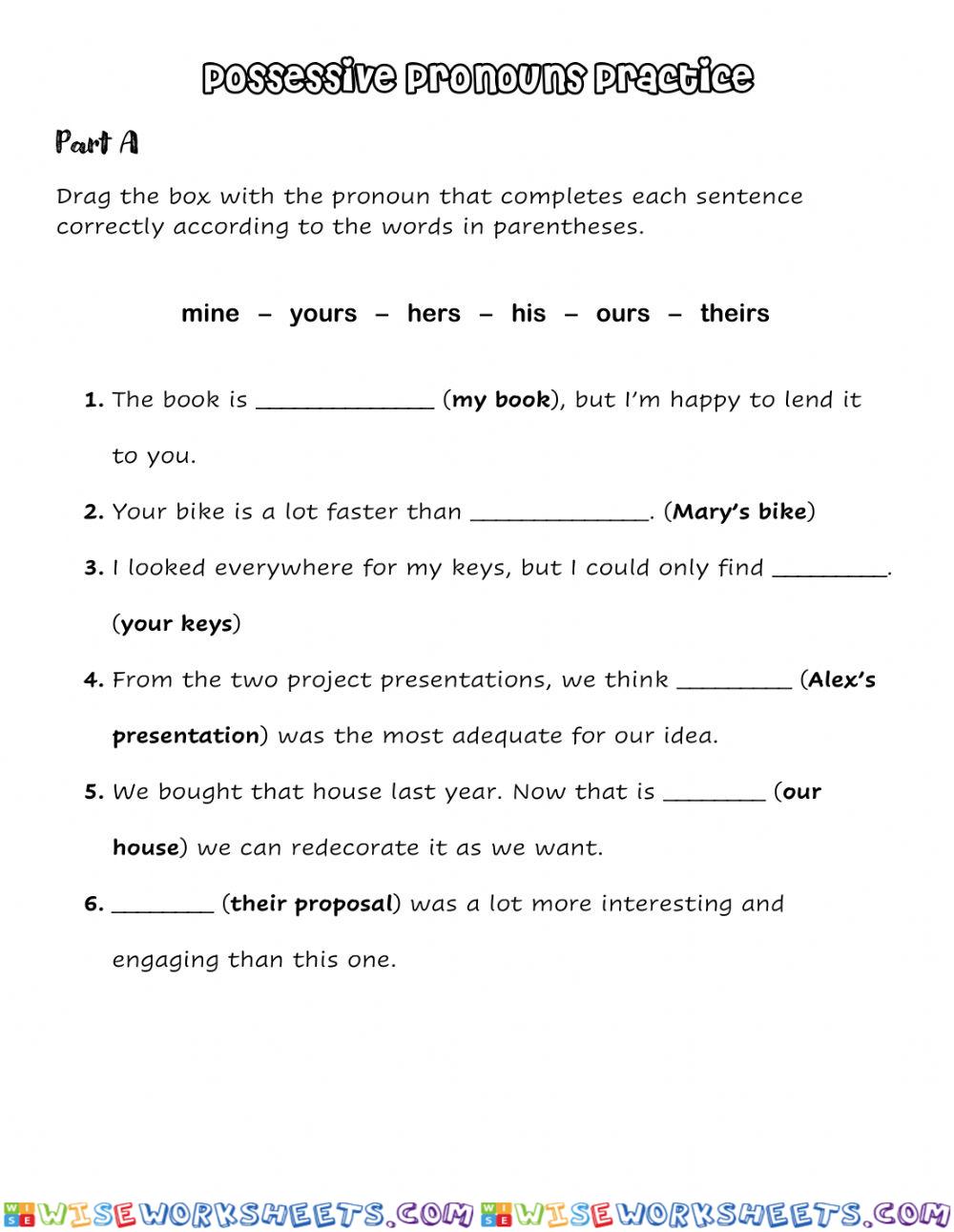 Possessive Pronouns Practice