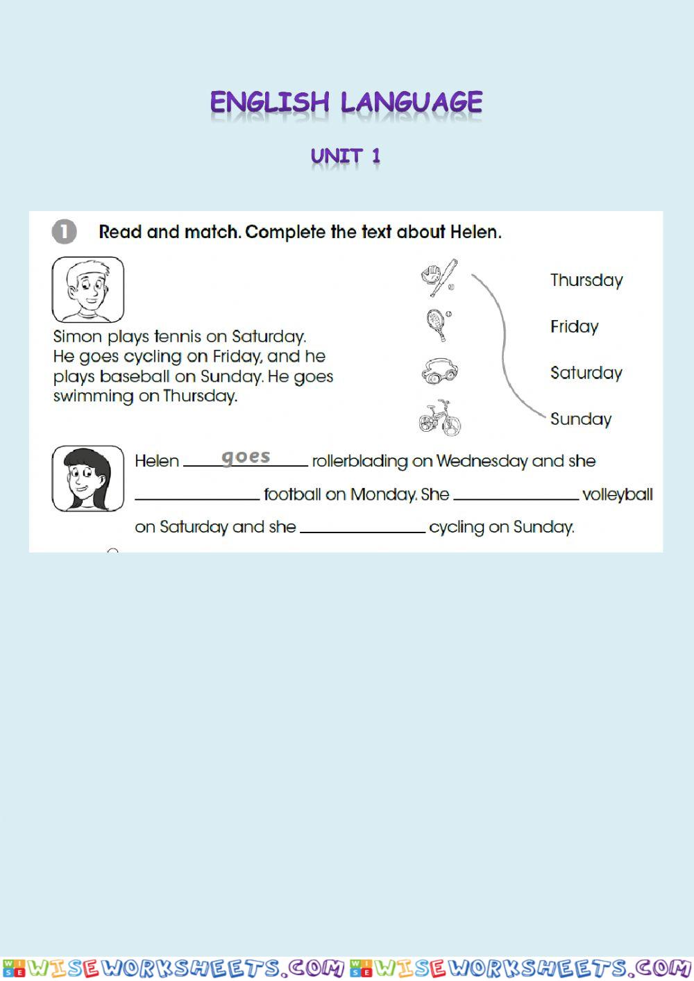 English practice - sports